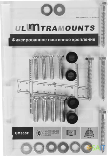 Кронштейн для телевизора Ultramounts UM805F черный 37"-70" макс.40кг настенный фиксированный