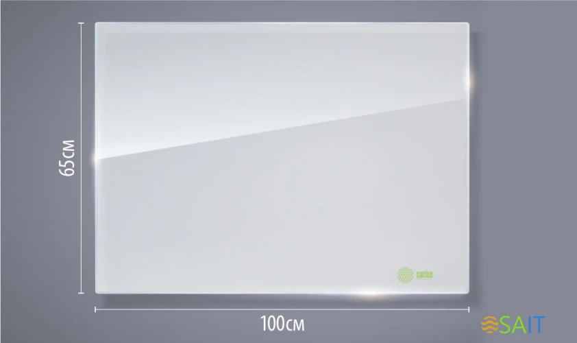 Доска стеклянная Cactus CS-GBD-65X100-WT-TM Сквозное крепление стекло белый 65x100см стекло крепления