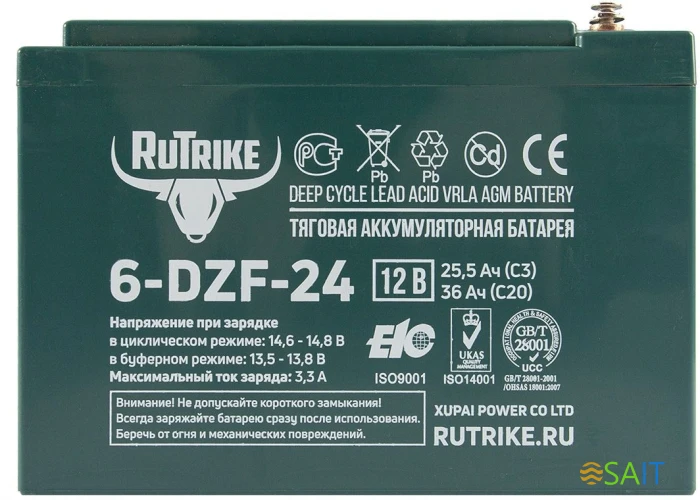 Батарея для ИБП Rutrike 6-DZF-24 12В 24Ач