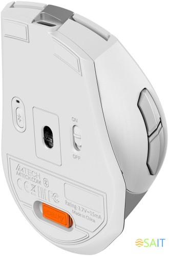 Мышь A4Tech Fstyler FB35CS белый/серый оптическая 2000dpi silent беспров. BT/Radio USB 5but (FB35CS USB ICY WHITE)