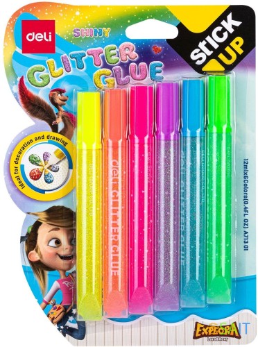 Клей-гель Deli EA71301 12мл блистер с блестками (упак.:6шт) Explora