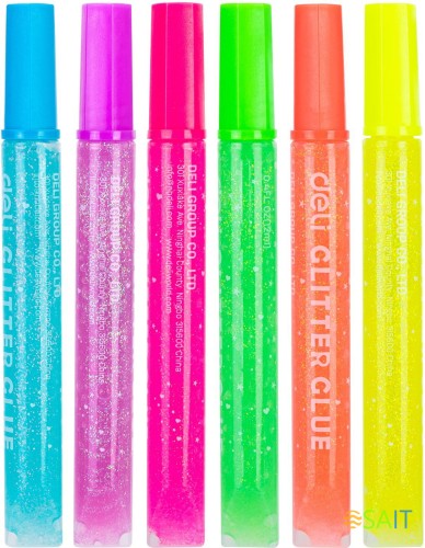 Клей-гель Deli EA71301 12мл блистер с блестками (упак.:6шт) Explora