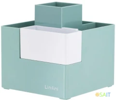 Подставка Deli EZ072GREEN Linfini 6отд. для письменных принадлежностей 120x120x123мм зеленый