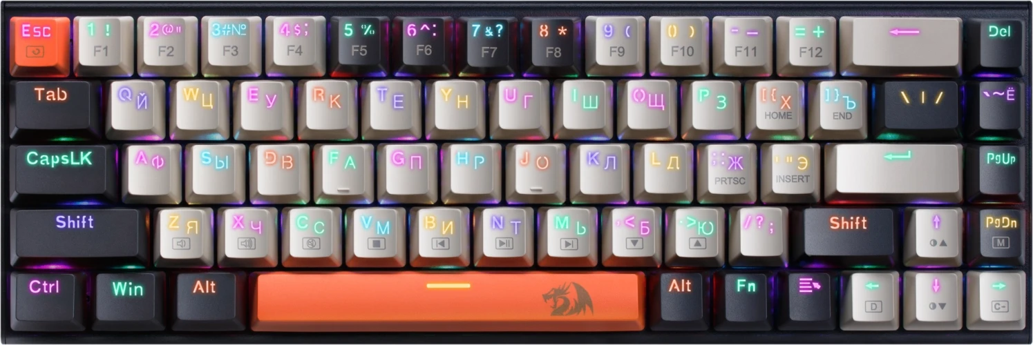 Клавиатура Redragon Ryze механическая черный USB for gamer LED (72603) кабель 1.8м