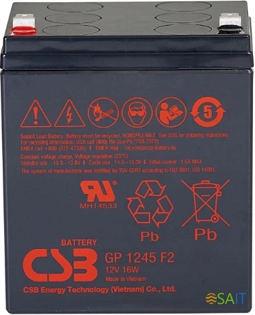 Батарея для ИБП CSB GP 1245 F2 (12V16W) 12В