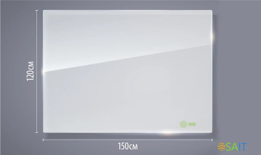 Доска стеклянная Cactus CS-GBD-120X150-WT-TM Сквозное крепление стекло белый 120x150см стекло крепления