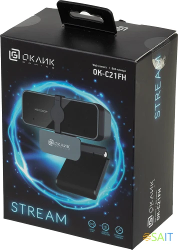 Камера Web Оклик OK-C21FH черный 2Mpix (1920x1080) USB2.0 с микрофоном