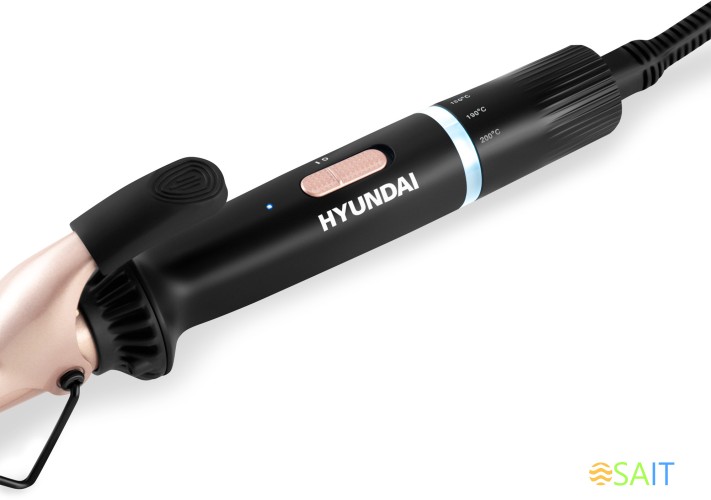 Щипцы Hyundai H-HS1422 40Вт черный макс.темп.:200С покрытие:керамико-турмалиновое