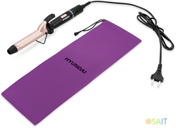 Щипцы Hyundai H-HS1422 40Вт черный макс.темп.:200С покрытие:керамико-турмалиновое