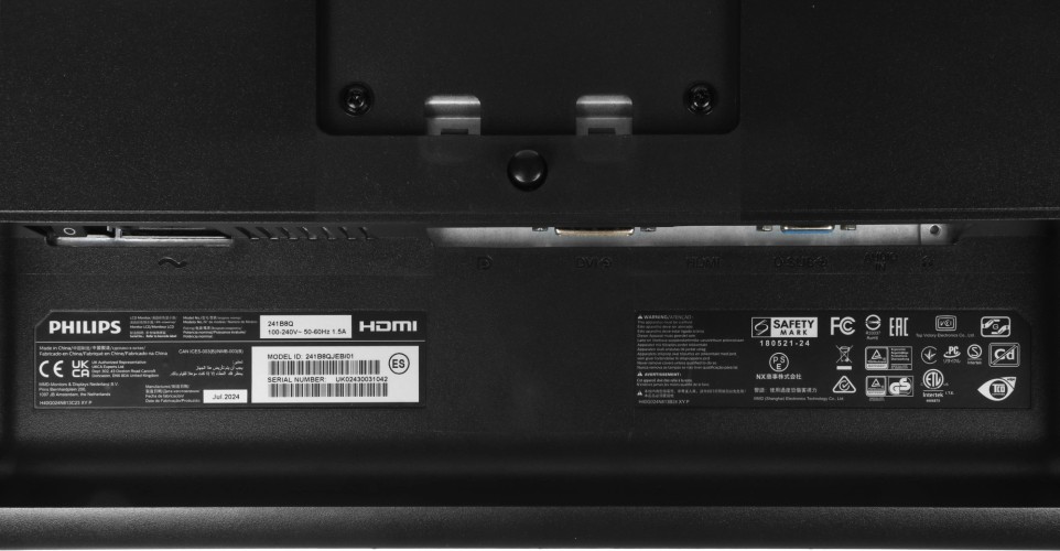 Монитор Philips 23.8" 241B8QJEB (00/01) черный IPS LED 16:9 DVI HDMI M/M матовая HAS Piv 1000:1 250cd 178гр/178гр 1920x1080 75Hz VGA DP FHD USB 4.97кг