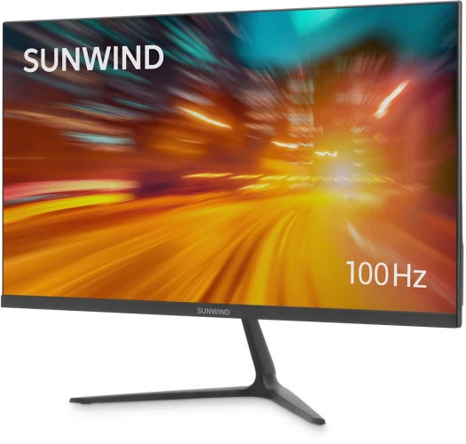 Монитор SunWind 21.5" SM-22FV222 черный VA 5ms 16:9 HDMI матовая 250cd 178гр/178гр 1920x1080 100Hz FreeSync VGA FHD 2.29кг