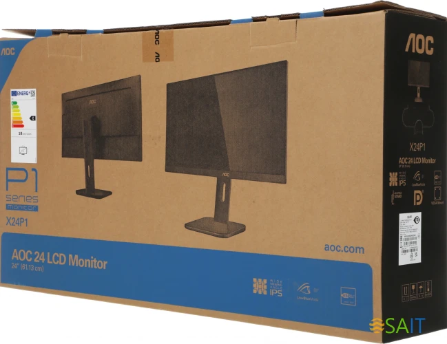 Монитор AOC 24" Professional X24P1(00/01) черный IPS LED 16:10 DVI HDMI M/M матовая HAS Piv 1000:1 300cd 178гр/178гр 1920x1200 60Hz VGA DP FHD USB 5.5кг