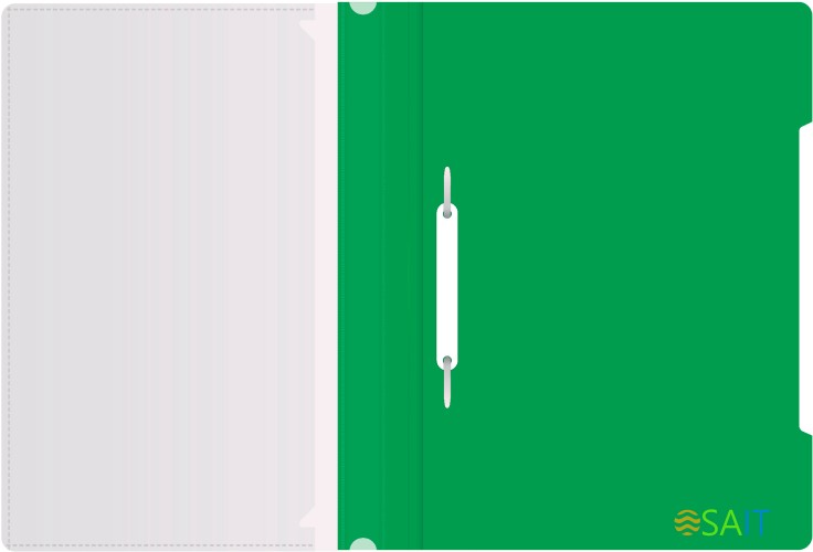 Папка-скоросшиватель Бюрократ -PS-K20GRN A4 прозрач.верх.лист карм.на лиц.стор. пластик зеленый 0.12/0.16