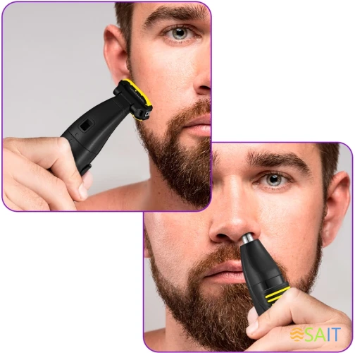 Триммер Kitfort КТ-3139-3 черный/желтый 5Вт (насадок в компл:4шт)