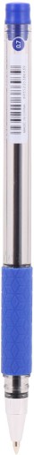 Ручка шариков. Deli Arrow EQ01630 прозрачный/синий d=0.7мм син. черн. резин. манжета