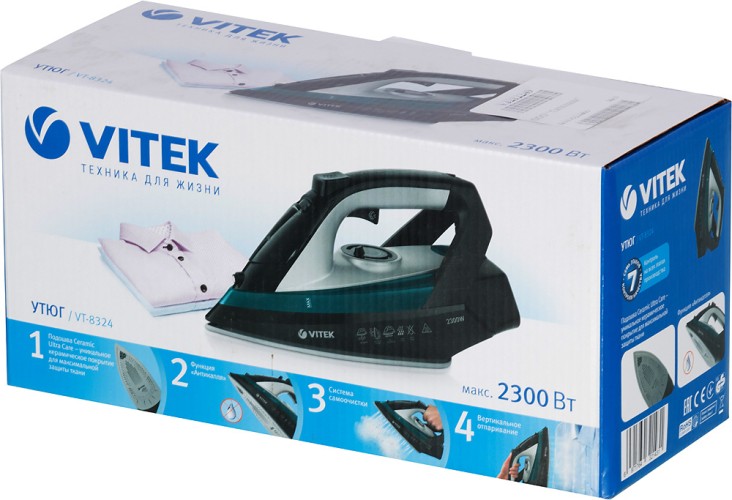 Утюг Vitek VT-8324 2300Вт черный/зеленый
