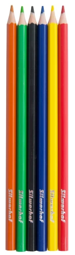 Карандаши цв. Silwerhof Веселые друзья 2.6мм шестигран. пластик ассорти 6цв. коробка/европод.