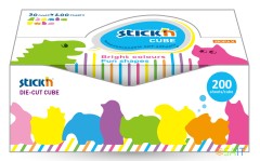 Блок самоклеящийся бумажный Stick`n 21791 64x67мм 200лист. ассорти &quot;животные&quot; дисплей бокс (упак.:30шт)