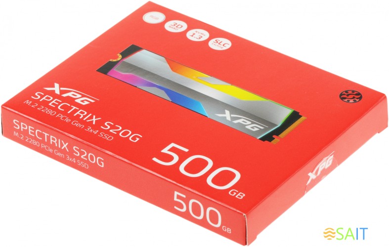 Накопитель SSD A-Data PCIe 3.0 x4 500GB ASPECTRIXS20G-500G-C Spectrix S20G M.2 2280