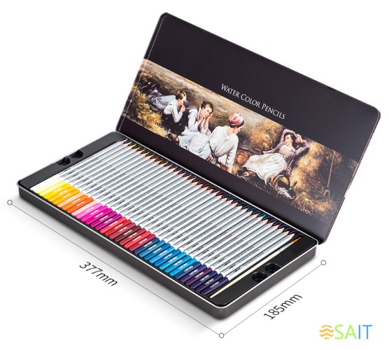 Карандаши цв. Deli 6524 Nuevo акварель. липа серебристый 72цв. мет.кор.