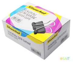 Зажимы Silwerhof 510017 сталь 41мм черный (упак.:12шт) картонная коробка