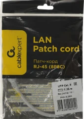 Патч-корд Premier PP6U-0.25M 10000Гбит/с UTP 4 пары cat.6 CCA molded 0.25м серый RJ-45 (m)-RJ-45 (m)