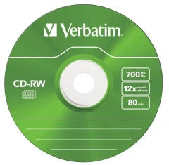 Диск CD-RW Verbatim 700Mb 12x Slim case (5шт) Color (43167)