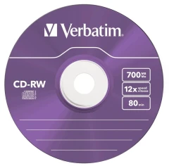 Диск CD-RW Verbatim 700Mb 12x Slim case (5шт) Color (43167)