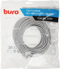 Патч-корд Buro UTP-5E-15M-G UTP 4 пары cat.5E CCA molded 15м серый RJ-45 (m)-RJ-45 (m)
