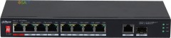 Коммутатор Dahua DH-PFS3110-8ET1GT1GF-96 (L2) 8x100Мбит/с 1x1Гбит/с 8PoE 96W неуправляемый