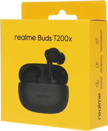 Гарнитура внутриканальные Realme Buds T200x черный беспроводные bluetooth в ушной раковине (6941764461727)