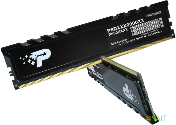 Память DDR5 2x8GB 4800MHz Patriot PSP516G4800KH1 Signature Premium RTL PC5-38400 CL40 DIMM 288-pin 1.1В kit single rank с радиатором Ret