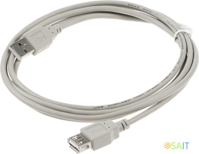 Кабель-удлинитель USB A(m) USB A(f) 1.8м серый