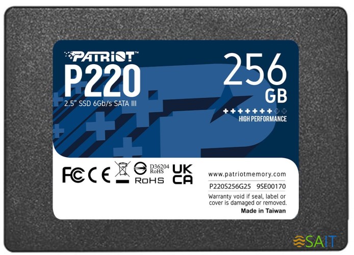 Накопитель SSD Patriot SATA-III 256GB P220S256G25 P220 2.5"