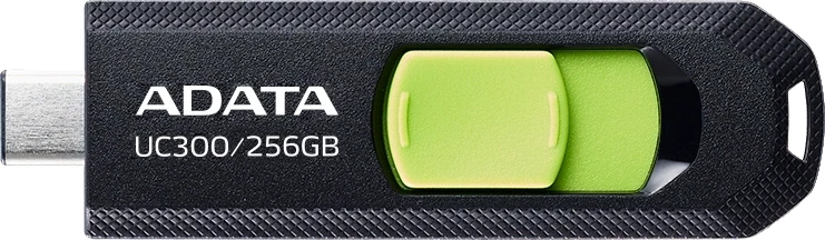 Флеш Диск A-Data 256Gb Type-C UC300 ACHO-UC300-256G-RBK/GN USB3.2 черный/зеленый