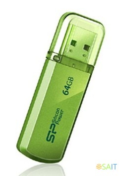 Флеш Диск Silicon Power 64Gb Helios 101 SP064GBUF2101V1N USB2.0 зеленый