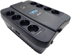 ИБП SPD-750U LCD, линейно-интерактивный, цифровой дисплей, 750 ВA, 450 Вт, 4 евророзетки с резервным питанием, 4 евророзетки с фильтрацией, USB, защита RJ45/RJ11, батарея свинцово-кислотная 12В 9Ач, ШхГхВ 285х232х103мм, 7.4 кг Powercom Spider SPD-750U L