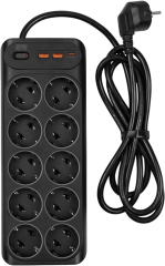 Сетевой фильтр-удлинитель PowerCom SP-10 USB2A1CB 3.0M