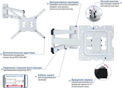 Кронштейн для телевизора Kromax DIX-18 белый 22"-65" макс.40кг настенный поворот и наклон