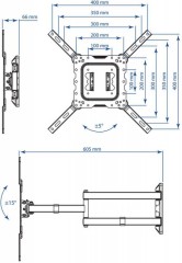 Кронштейн для телевизора Kromax DIX-18 белый 22"-65" макс.40кг настенный поворот и наклон