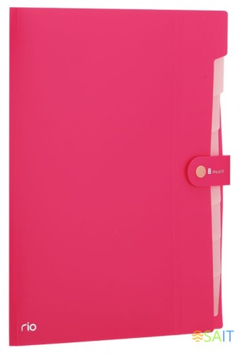 Папка-портфель Deli Rio EB40102 8 отдел. A4 полипропилен 0.6мм ассорти