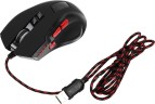 Мышь Оклик 806G черный/красный оптическая 3200dpi USB 8but (1431646)
