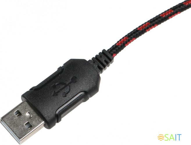 Мышь Оклик 806G черный/красный оптическая 3200dpi USB 8but (1431646)