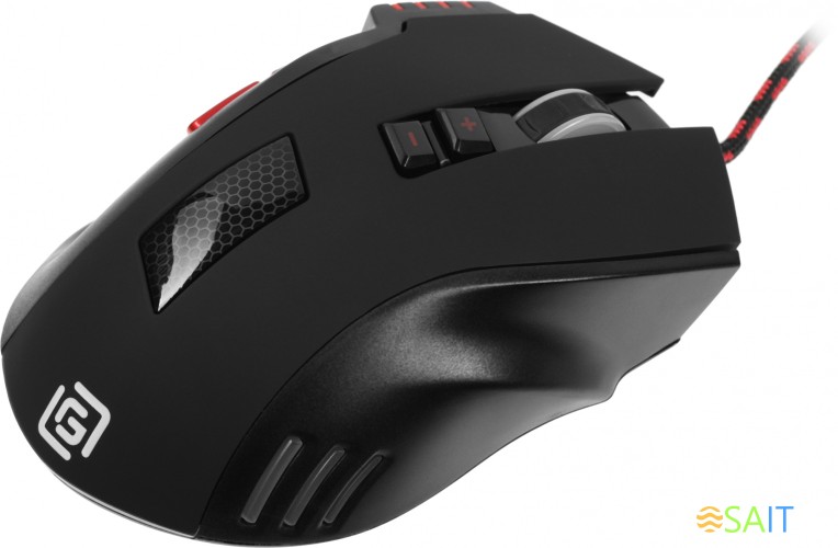 Мышь Оклик 806G черный/красный оптическая 3200dpi USB 8but (1431646)