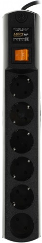 Сетевой фильтр Most HP 5м (6 розеток) черный (коробка)