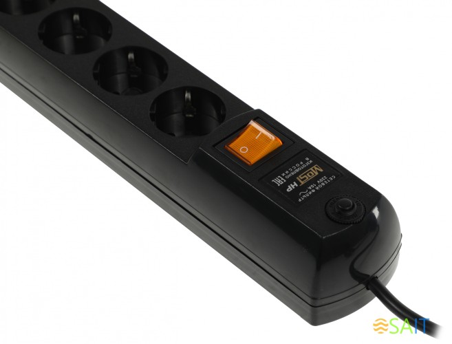 Сетевой фильтр Most HP 5м (6 розеток) черный (коробка)