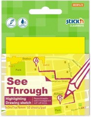 Блок самоклеящийся пластиковый Stick`n Clearnote 21709 76x76мм 50лист. желтый неон прозрачный