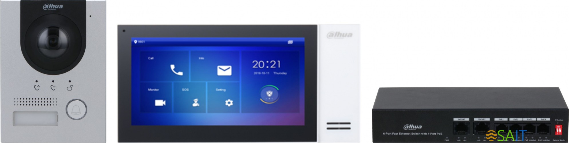 Комплект домофона Dahua DHI-KTP01L(S) черный