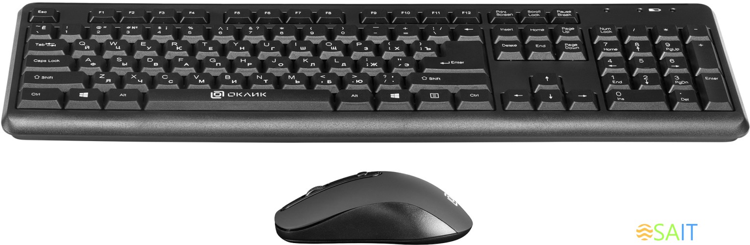 Клавиатура + мышь Оклик 270M клав:черный мышь:черный USB беспроводная (337455)
