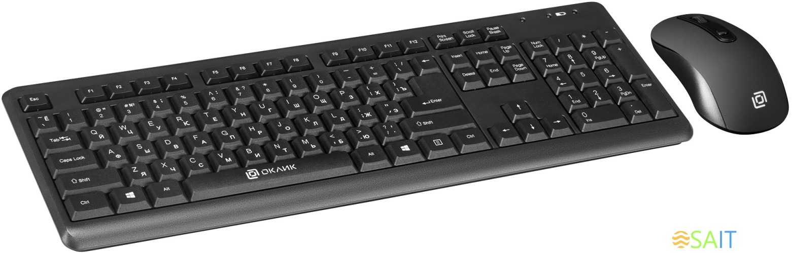 Клавиатура + мышь Оклик 270M клав:черный мышь:черный USB беспроводная (337455)